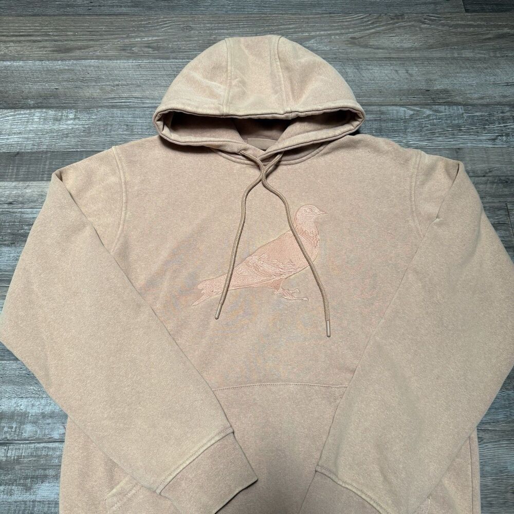 Staple Pigeon Hoodie Sweatshirt Small Tan Embroidered Broadway Pullover Logo - Picture 3 of 8